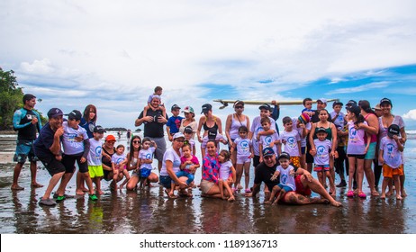 Jaco Beach, Costa Rica, September 23, 2018: Children's Adapted Surf Camp For Children With Autism, Cerebral Palsy, Muscular Dystrophy, Paraplegia, Spina Bifida, Etc.