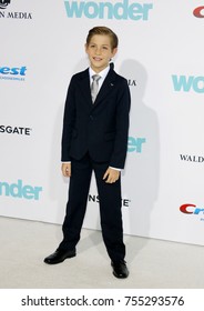 Jacob Tremblay At The Los Angeles Premiere Of 'Wonder' Held At The Regency Village Theatre In Westwood, USA On November 14, 2017.