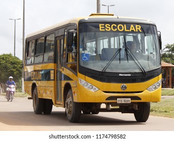 Jacunda/Para/Brazil - March 13, 2013: School Bus To Transport Students From Rural Areas. Vehicle Provided By The Federal Government To The Municipality Through The 