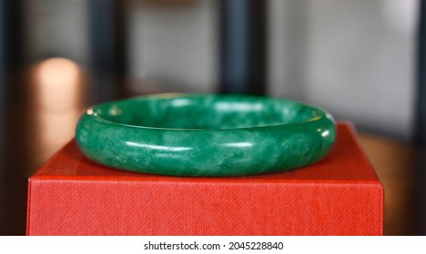 Jade Is A Green Jade Bangle.