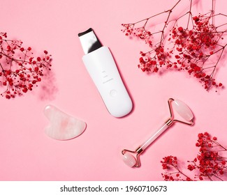 Jade Gua Sha Massage Roller And Ultrasonic Water Peeling