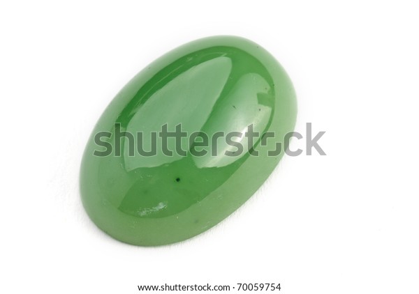 Jade Jewel Isolated Against White Background Stock Photo (edit Now 