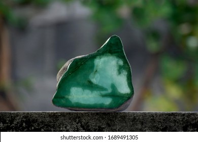 Jade is a real natural jade, lumps on a beautiful natural background. - Shutterstock ID 1689491305
