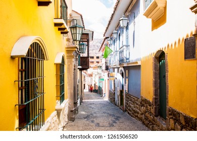 Jaen Street in La Paz, Bolivia city center on a bright summer day. - Shutterstock ID 1261506520