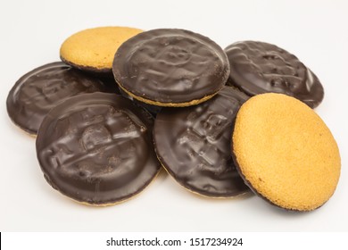 Jaffa Cakes Covered With Chocolate And Orange Jelly Filling