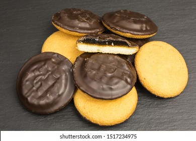 Jaffa Cakes Covered With Chocolate And Orange Jelly Filling