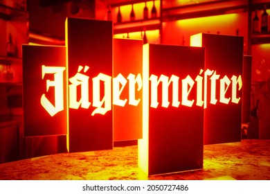 Jagermeister Sign In Red Light