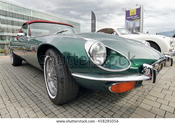 Jaguar historic car veteran.\
Veteran car meeting in Prague, Czech Republic. July 20,\
2016