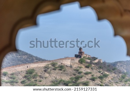 Jaigarh Fort situated on the Aravalli range and it overlooks the Amer Fort and the Maota Lake, near Amer in Jaipur, Rajasthan, India