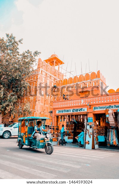 Jaipur / India - April 15 2019: Traditional\
Indian transportation vehicle called \