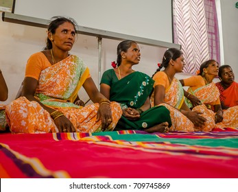 JAIPUR, INDIA - FEBRUARY 25, 2017: Group Of Women Are Visiting Center For Women Empowerment In Jaipur, India