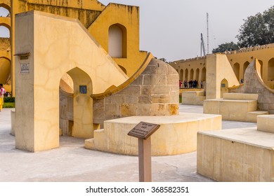 JAIPUR, INDIA - JAN 19, 2016: Architecture of Jantar Mantar, Jaipur a collection of 19 architectural astronomical instruments built by the Rajput king Sawai Jai Singh.UNESCO World Heritage - Shutterstock ID 368582351