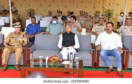 Jaipur, India, September 2, 2022: Rajasthan Chief Minister Ashok Gehlot During Convocation Parade Ceremony At Rajasthan Police Academy In Jaipur.