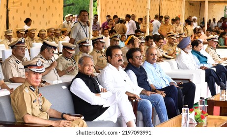 Jaipur, India, September 2, 2022: Rajasthan Chief Minister Ashok Gehlot During Convocation Parade Ceremony At Rajasthan Police Academy In Jaipur.