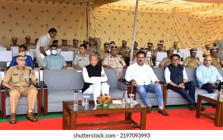 Jaipur, India, September 2, 2022: Rajasthan Chief Minister Ashok Gehlot During Convocation Parade Ceremony At Rajasthan Police Academy In Jaipur.