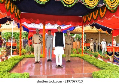 Jaipur, India, September 2, 2022: Rajasthan Chief Minister Ashok Gehlot During Convocation Parade Ceremony At Rajasthan Police Academy In Jaipur.