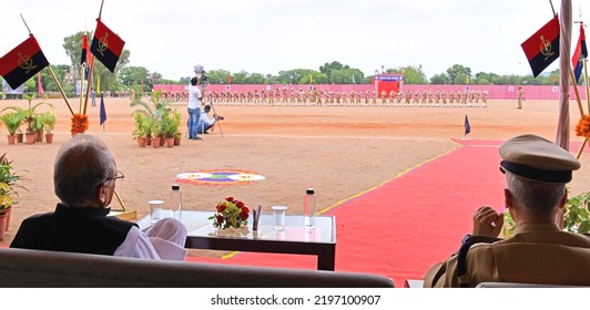 Jaipur, India, September 2, 2022: Rajasthan Chief Minister Ashok Gehlot During Convocation Parade Ceremony At Rajasthan Police Academy In Jaipur.