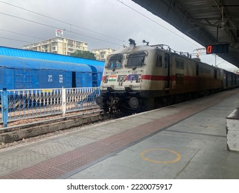 Jaipur, Rajasthan 10 May 2022: Train Coach Of Indian Train On The Station During Winter
