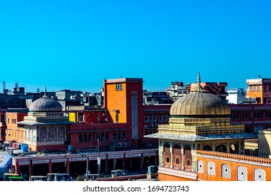 Jaipur, Rajasthan, India - April 2020: A Corner Of Jaipur, Pink City In Rajasthan, India. A Destination Site Of Tourist In Golden Triangle In India.