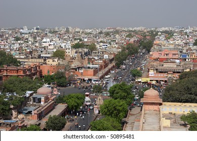 Jaipur Streets Panorama Ishwar Lat Minaret Stock Photo 50895481 ...