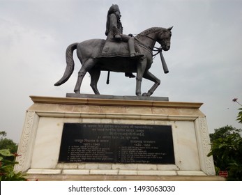 Jaipur/India-August 25, 2019: Statue Of Sawai Man Singh II, Maharaja Of Jaipur At Ram Niwas Bagh.