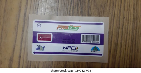 Jaipur,India-Circa 2019:Picture Of FASTag For Cashless Toll Plazas At Highway