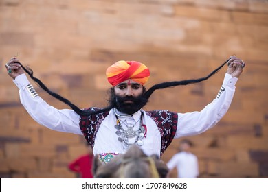 Jaisalmer, India; February 05, 2020: People Of The Desert Festival In Jaisalmer.