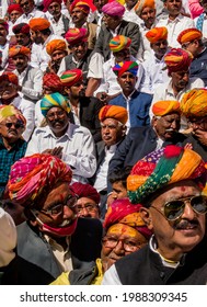 Jaisalmer, Rajasthan, India - January 15 2021: People Gather To Watch The Coronation Ceremony Of The New King 