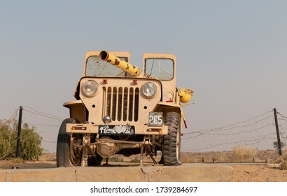 Jaisalmer, Rajasthan / India - November 2018: The Truck And Jeep Used In Battle Of Longewala Which Indian Army Won Against Pakistan In 1971 War