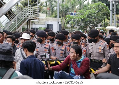 Jakarta, 15 September 2022. College Students Clash With Police When Doing Protest Fuel Price Increase.