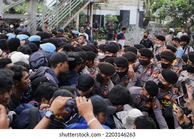 Jakarta, 15 September 2022. College Students Clash With Police When Doing Protest Fuel Price Increase.