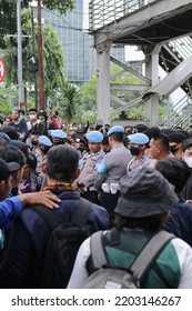 Jakarta, 15 September 2022. College Students Clash With Police When Doing Protest Fuel Price Increase.