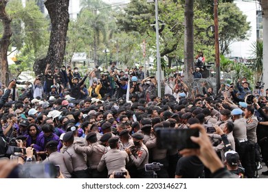 Jakarta, 15 September 2022. College Students Clash With Police When Doing Protest Fuel Price Increase.