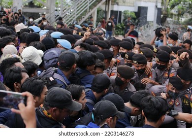 Jakarta, 15 September 2022. College Students Clash With Police When Doing Protest Fuel Price Increase.