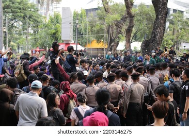 Jakarta, 15 September 2022. College Students Clash With Police When Doing Protest Fuel Price Increase.