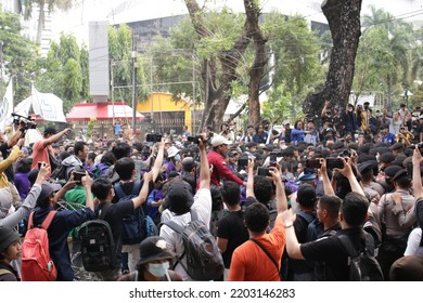 Jakarta, 15 September 2022. College Students Clash With Police When Doing Protest Fuel Price Increase.