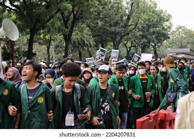 Jakarta, 15 September 2022. College Students Arrived At Place To Do Protest Fuel Price Increase.