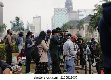 Jakarta, 15 September 2022. Journalist Record The Protest By College Student And The People.