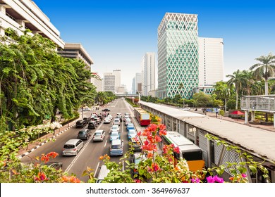 Jakarta City Center Aerial View In Indonesia