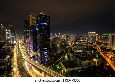 Jakarta Cityscape At Night