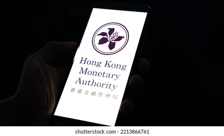 Jakarta, Indonesia - 13 October,2022: The Hong Kong Monetary Authority (HKMA) Logo, HKMA Is Hong Kong's Central Banking Institution. It Is A Government Authority Founded On 1 April 1993