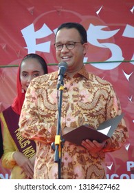 Jakarta, Indonesia - 19 February 2019: Anies Baswedan, Governor Of DKI Jakarta Attends The Chinatown Festival In 2019. 