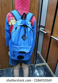 Jakarta, Indonesia - 20 July 2022 : A Child In An Elevator Waiting For The Elevator Door To Open To Go To School