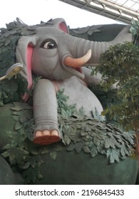 Jakarta, Indonesia -25 May 2016 : Elephant Statue In Jakarta Park