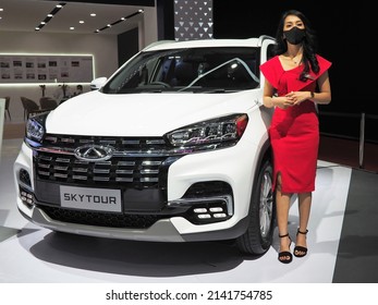 Jakarta, Indonesia, April 2022. Chery Skytour Car At The Indonesia International Motor Show 2022 Automotive Event.