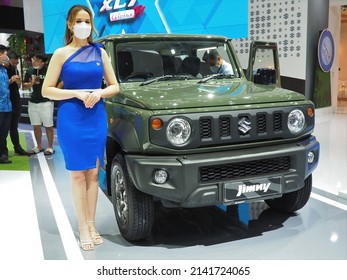 Jakarta, Indonesia, April 2022. A Suzuki Jimny At The Indonesia International Motor Show 2022 Automotive Event.