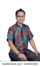 Jakarta, Indonesia- August 17 2009 : An Asian man wearing Indonesian batik shirt