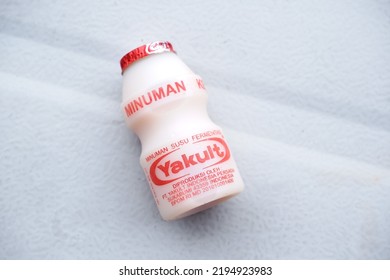 Jakarta, Indonesia - August 28 2022: Yakult Is A Dietary Supplement In The Form Of Probiotic Drinks. Yakult Contains The Good Bacteria Lactobacillus Casei Shirota Strain.