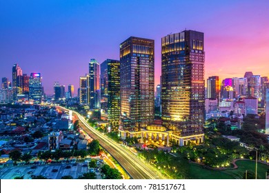 Jakarta - Indonesia Cityscape During Sunset