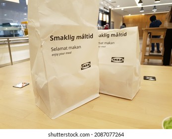 Jakarta Indonesia. December 7, 2021: Food Packaging At The IKEA Food Center Jakarta